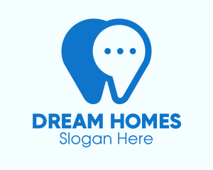 Chat Box - Blue Dental Chat App logo design