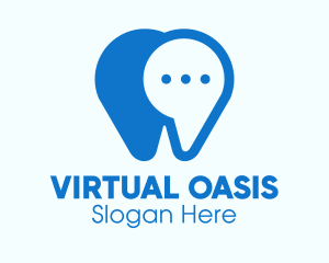 Blue Dental Chat App logo design