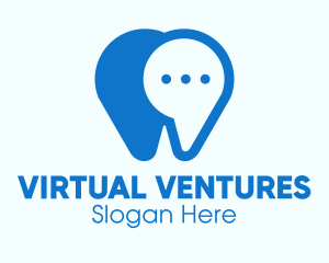 Blue Dental Chat App logo design