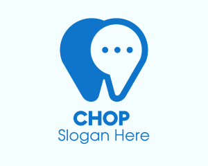 Message - Blue Dental Chat App logo design