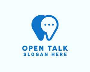 Blue Dental Chat App logo design