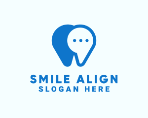 Blue Dental Chat App logo design