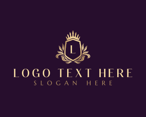 Vintage - Royal Floral Shield logo design