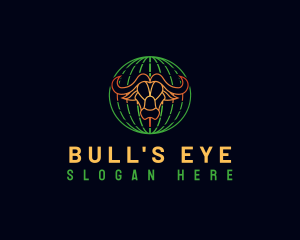 Bison Bull Globe  logo design