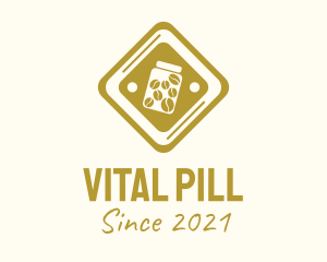 Pill - Coffee Bean Pill logo design