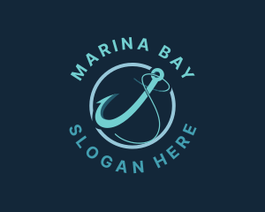 Seaport - Marine Hook Fishing logo design