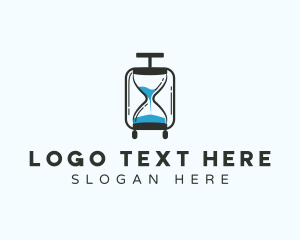Abroad - Travel Luggage Hourglass logo design