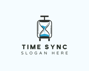 Travel Luggage Hourglass logo design