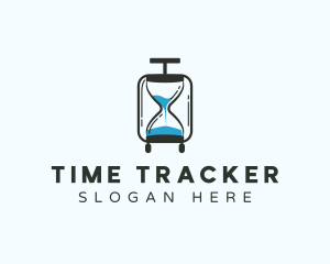 Travel Luggage Hourglass logo design