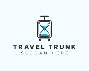 Suitcase - Travel Luggage Hourglass logo design