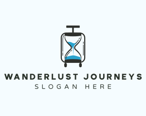 Travel Luggage Hourglass logo design
