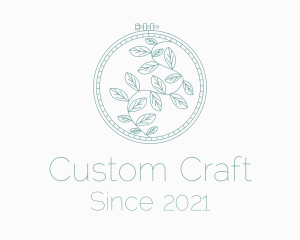 Leaf Embroidery Craft logo design