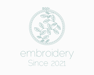 Leaf Embroidery Craft logo design