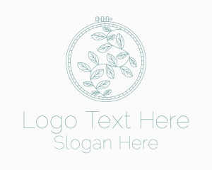 Leaf Embroidery Craft Logo