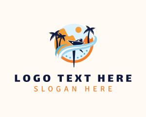 Island - Yacht Travel Compass logo design