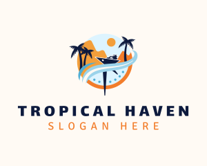 Yacht Travel Compass logo design