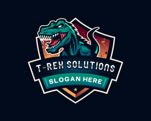 Dinosaur Tyrannosaurus Gaming logo design