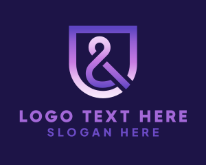 Firm - Purple Ampersand Shield logo design