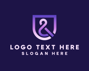 Gradient - Purple Ampersand Shield logo design