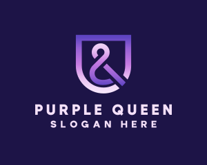 Purple Ampersand Shield logo design