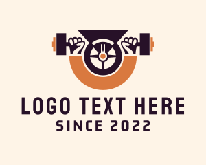 Strength - Dumbbell Fitness Gym logo design