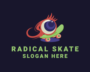 Skateboard - Eyeball Skateboarding  Game logo design