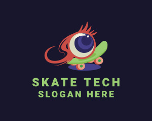 Kickflip - Eyeball Skateboarding  Game logo design