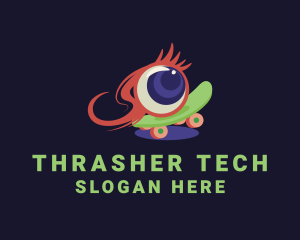 Thrasher - Eyeball Skateboarding  Game logo design