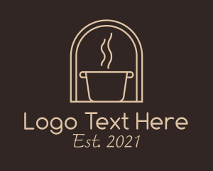 Fast Food - Cooking Pot Line Art logo design