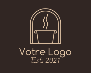 Eatery - Cooking Pot Line Art logo design