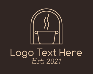 Stew - Cooking Pot Line Art logo design
