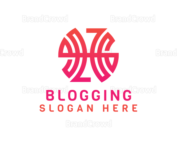 Modern Pink Letter H Outline Logo