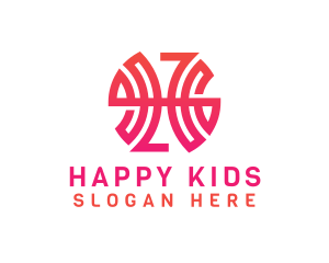 Modern Pink Letter H Outline logo design