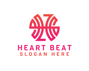 Modern Pink Letter H Outline logo design