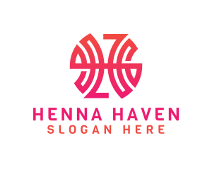 Modern Pink Letter H Outline logo design