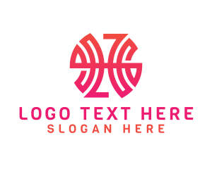 Pink - Modern Pink Letter H Outline logo design