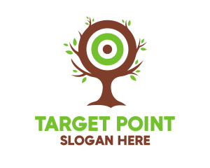 Aim - Leaf Tree Target logo design