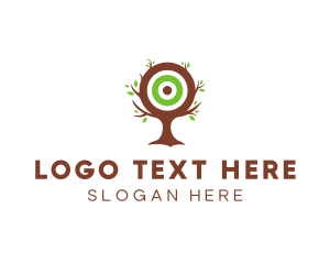 Aim - Leaf Tree Target logo design