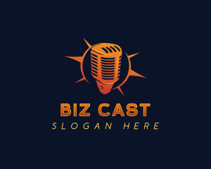Singer - Podcast Radio Microphone logo design