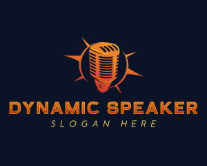 Speaker - Podcast Radio Microphone logo design