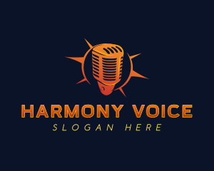 Singing - Podcast Radio Microphone logo design