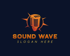 Stereo - Podcast Radio Microphone logo design