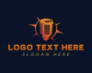 Audiobook - Podcast Radio Microphone logo design