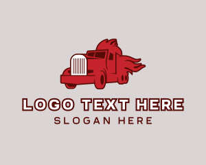Delivery - Red Blazing Trucker logo design