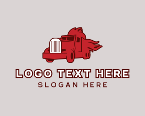 Fire - Red Blazing Trucker logo design