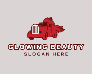 Truckload - Red Blazing Trucker logo design
