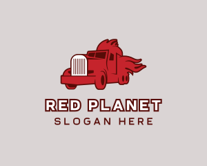 Red Blazing Trucker logo design