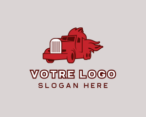 Vehicle - Red Blazing Trucker logo design