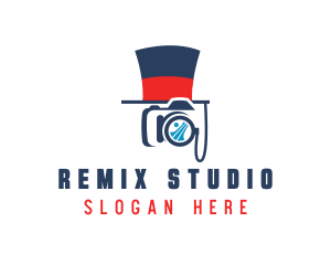 Camera Studio Top Hat logo design