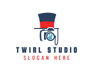 Camera Studio Top Hat logo design